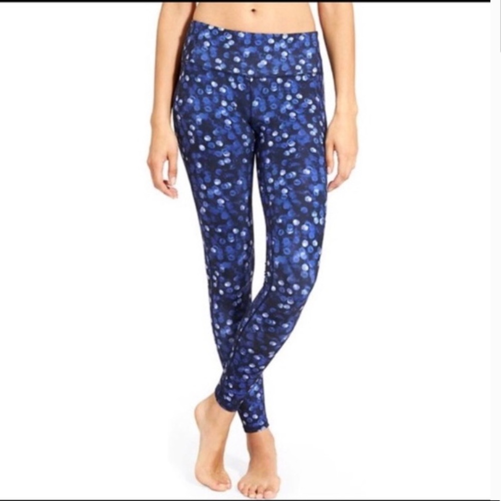 Athleta Chaturanga Blue Dots Leggings